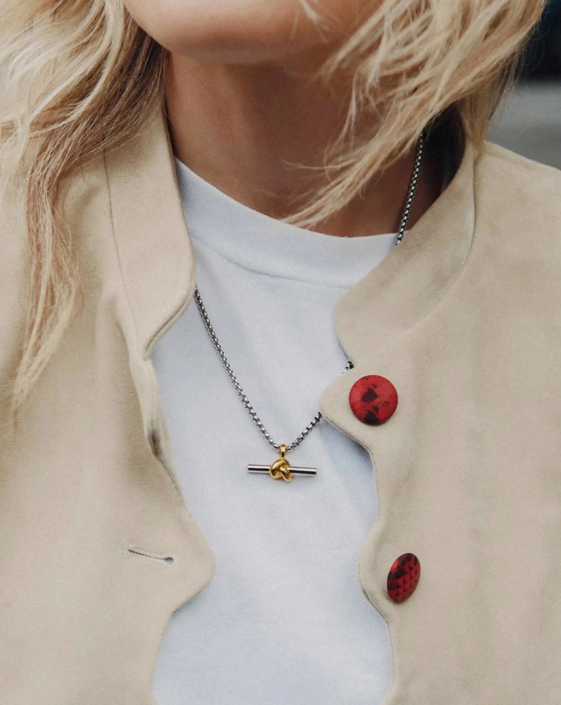 Chunky T-Bar Chain Necklace, view 3