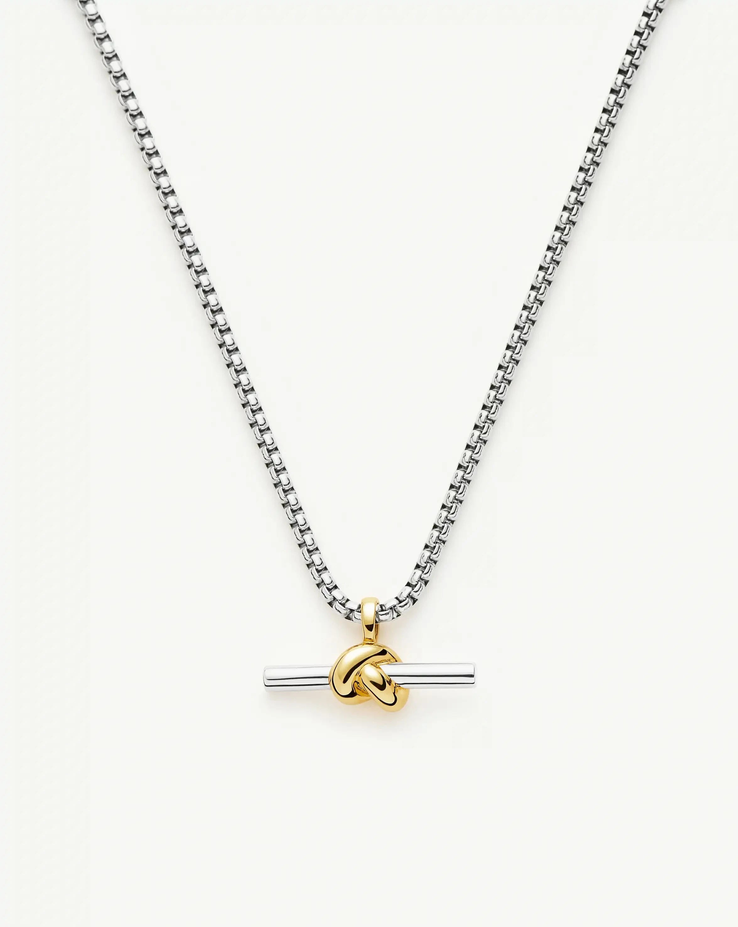 Lucy Williams Chunky Knot T-Bar Necklace, view 1
