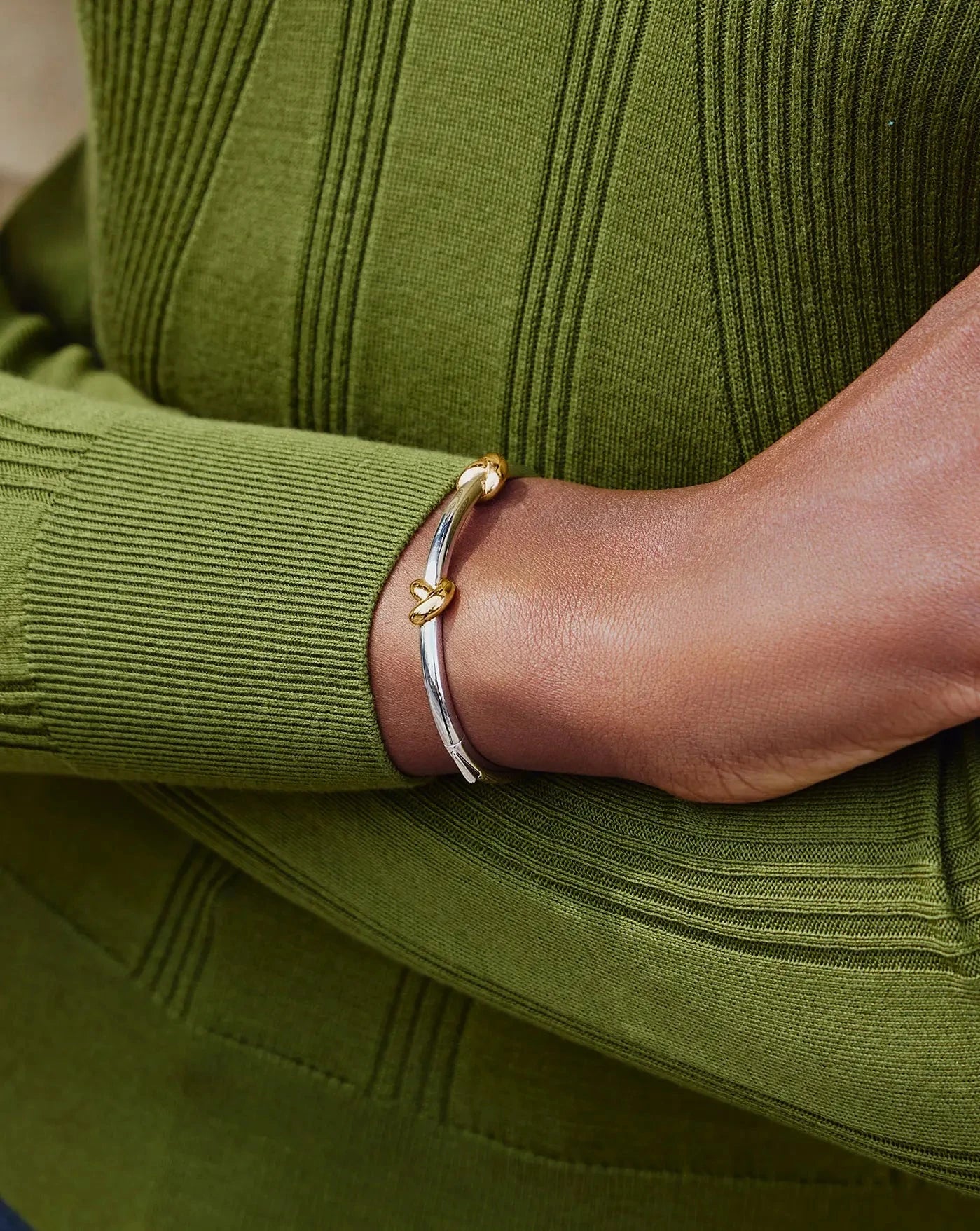 Lucy Williams Knot Hinged Bangle, view 5